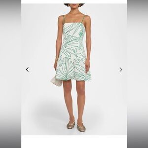 Marie Oliver Green and White Dress